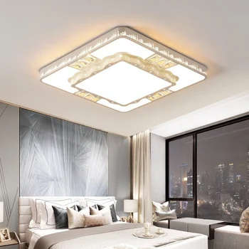 Светильник для гостиной, прямоугольный светодиодный потолочный светильник, современный простой набор ламп, прихожая, спальня, креативные железные художественные светильники