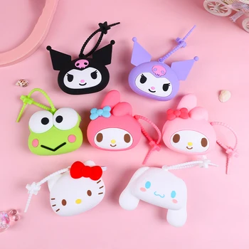 Кошелек Kawaii Аниме Sanrio, сумка Hello Kitty, кошелек Kuromi, монета, My Melody, милая силиконовая игрушка для девочки, подарок на День рождения, рюкзак, Подвеска