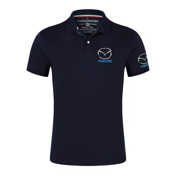2022 Унисекс Летний Логотип автомобиля Mazda Удобная Мужская однотонная футболка с коротким рукавом, Мужская рубашка с принтом, Модная повседневная хлопковая футболка