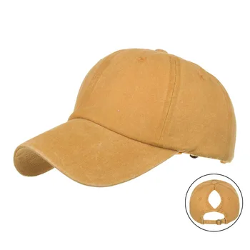 Весенне-летняя новая облегченная версия 8-цветная бейсбольная кепка с отверстием в виде конского хвоста, застиранная старая бейсболка, солнцезащитный козырек, уличная шляпа от солнца
