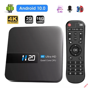 H20 Tv Box Android 10 2Gb 16Gb RK3228A 4K Tv Ontvanger Mediaspeler 3D Видео 2,4G WiFi H20 Smart Tv Box Android телеприставка