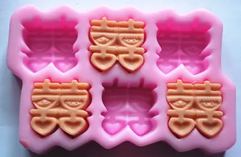 Фарфор с 6 полостями double happiness 0403 Craft Art Силиконовая форма для мыла Craft Molds Формы для мыла ручной работы DIY
