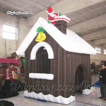 Подгонянная Серая Раздувная кабина шатра рекламы высоты Дома Рождества 4m Для Рождественского украшения