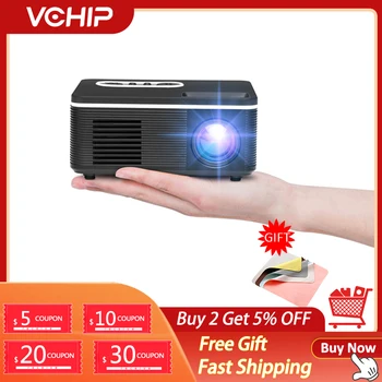 Мини-проектор VCHIP S361 Портативный домашний кинотеатр Поддерживает 1080P TV LED HDMI USB медиаплеер с бесплатной доставкой в подарок