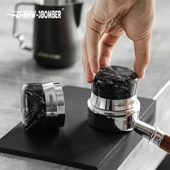Регулируемый Распределитель для вскрытия кофе 58,35 мм, резьба из графитового камня/основание вентилятора, молоток для порошка Эспрессо, Аксессуары для кофе