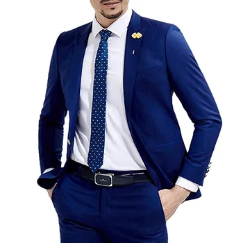Королевские Синие Свадебные мужские костюмы Slim Fit, 2 предмета, Смокинг Жениха в итальянском стиле, Мужская модная куртка с брюками, Новое поступление 2022