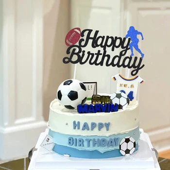 Футбольная тематическая вечеринка, Топпер для кексов, Топпер для торта С Днем рождения, декор для вечеринки в честь Дня рождения для мальчиков, Принадлежности для выпечки в душе ребенка