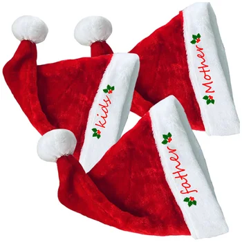 3 предмета, украшение для головы Санта-Клауса, украшения для Рождественской елки, Шляпа для детей, Мужская праздничная кепка из нетканого материала, детская