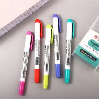 Канцелярские принадлежности Школьные принадлежности Двуглавый набор ручек-хайлайтеров Флуоресцентные маркеры Маркеры для рисования