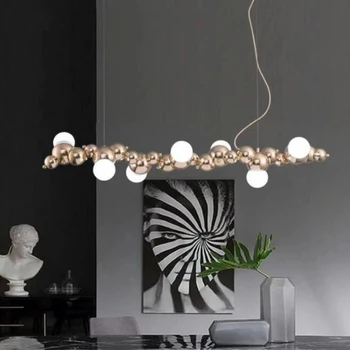 Новая скандинавская светодиодная люстра, Роскошная художественная гостиная, Креативная ДНК, Длинная подвесная лампа, Деко, подвесной светильник