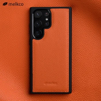 Melkco Премиум Чехол из натуральной кожи для Samsung Galaxy S23 Ultra 5G S23 Plus Бизнес Роскошный Чехол Для Телефона из натуральной воловьей Кожи
