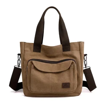 Женская холщовая сумка 2023, сумка через плечо, Повседневная сумка через плечо в стиле ретро большой емкости