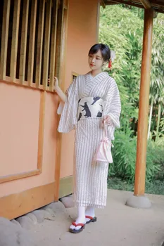 Японская официальная одежда, Кружевное Кимоно Юката, Традиционная одежда с мелким рисунком, Четыре сезона, устойчивая к морщинам Ткань, Винтаж