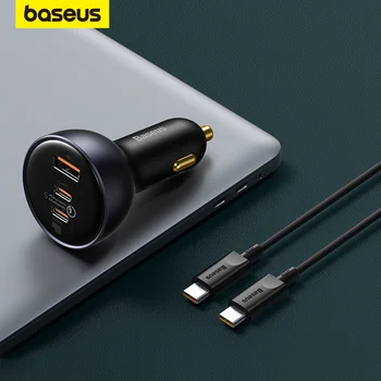 Автомобильное зарядное устройство Baseus 160 Вт QC 5.0 Быстрая зарядка с USB Dual Type C Для ноутбуков iPhone 13 12 Pro, планшетов, автомобильных телефонов