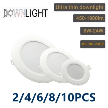 Встраиваемый светодиодный светильник AC110V AC230V Потолочный светильник Высокой мощности 24 Вт Супер яркие светильники Подходят для кухни ванной комнаты торгового центра
