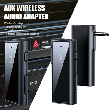 Приемник-передатчик Bluetooth 2 в 1, адаптер Bluetooth 5.1 AUX, Портативный беспроводной аудиоадаптер для автомобильных наушников, динамиков, телевизоров