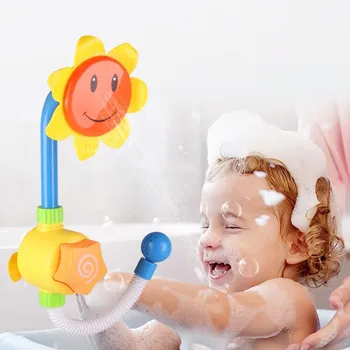 Детская игрушка для ванны с Подсолнухом, разбрызгиватель для душа, игрушки для ванны, разбрызгиватель для душа, подарки для детей в возрасте от 3 до 4 лет