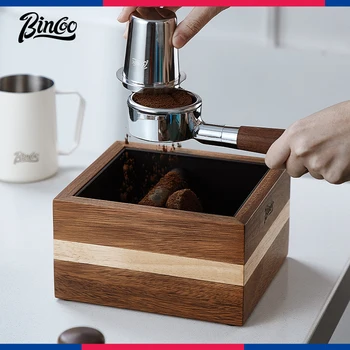 Коробка для кофе Bincoo Espresso из орехового дерева, Съемное Ведерко для кофейной гущи, Аксессуары для Бариста, Большая емкость для хранения