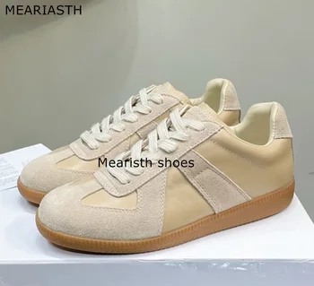 Meariasth/Мужская Новая повседневная обувь в стиле пэчворк, мужская обувь в немецком стиле, обувь для пар, винтажные Кроссовки и лоферы из натуральной кожи на шнуровке
