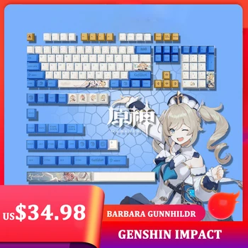 Barbara Gunnhildr Genshin Impact Gaming Keyboard Keycap Мультфильм Аниме
