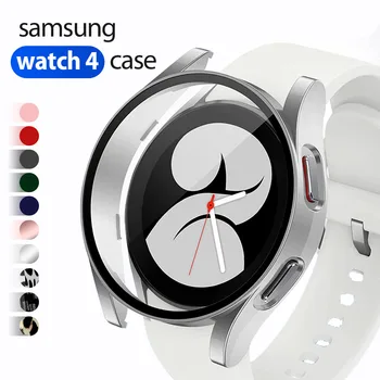 Закаленное стекло + матовый чехол для часов Galaxy Watch 4, чехол 44 мм 40 мм, защитная пленка на весь экран для Samsung Galaxy Watch4