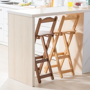 Бамбуковый стул для кормления Складной Кухонный табурет Для маленькой квартиры, Высокие Дизайнерские обеденные стулья Sandalye Furnitures