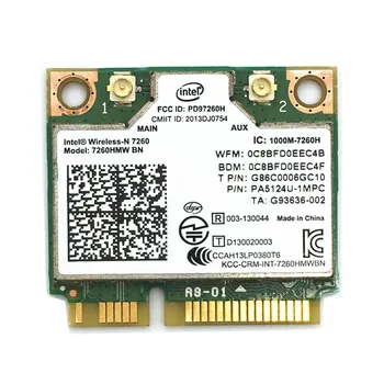 Wireless-N для Intel 7260HMW BN 802.11bgn 300 Мбит/с Bluetooth-совместимая карта Wi-Fi 4.0 Mini PCI-E