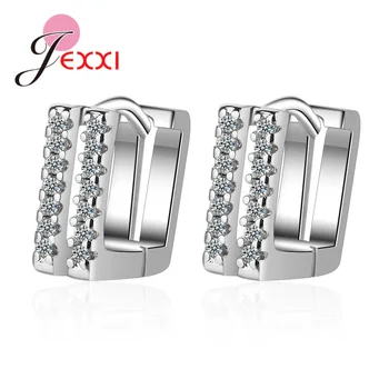 Новые широкие серьги-кольца для женщин, простые квадратные серьги из стерлингового серебра 925 пробы в стиле панк, простые геометрические вечерние украшения