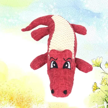 Питомец Плюшевый Крокодил Игрушка Креативная Забавная Звуковая Жевательная Игрушка Модель Игрушки для Собаки Pet Cat (Красный)