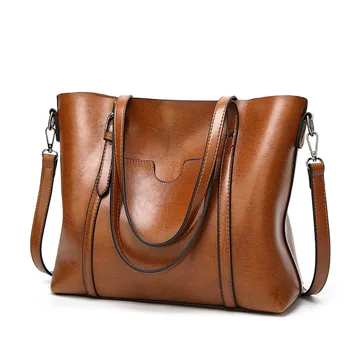 Сумки через плечо для женщин, масляная восковая кожаная сумка-тоут, сумка через плечо, Высококачественная женская роскошная сумка, Женские сумки, Дизайнерская сумка