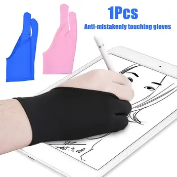 Перчатки для рисования на Планшете с 2 пальцами Правой и левой Руки Anti-Touch Для iPad Pro 9,7 10,5 12,9 Дюймов Из Лайкры с карандашом Для графического рисования