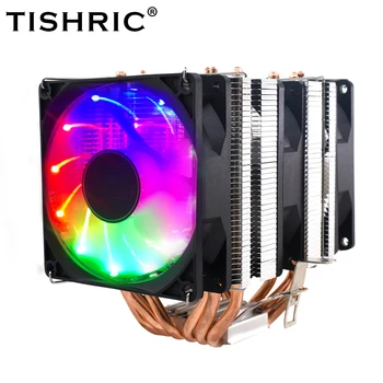 TISHRIC 2/4/6 Тепловые Трубки Вентилятор Процессорного Кулера Тихий RGB 4-Контактный PWM Вентилятор Охлаждения Для Intel LGA 1150 1151 1155 1200 1366 2011 AMD AM3 AM4