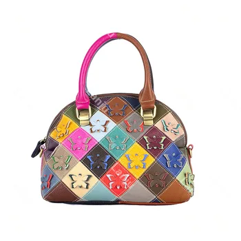 Новая дизайнерская женская сумка, модная сумка с цветным узором Бабочки, повседневная модная сумка, кожаная сумка на одно плечо