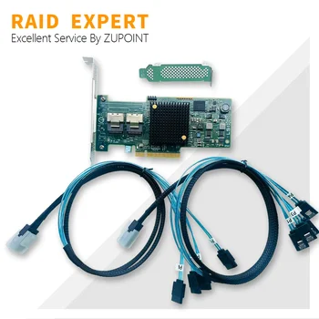 Карта RAID-контроллера ZUPOINT LSI 9208-8i (9207-8i) 6 Гбит/с, 8-портовая карта расширения SAS IT Mode PCI-E 3.0 + кабель SFF8087-SATA