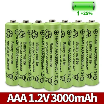 AAA 3000 мАч 3A 1,2 В Ni-MH Аккумуляторная батарея для MP3 радиоуправляемых игрушек светодиодный фонарик