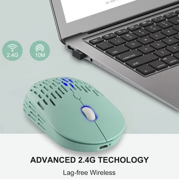 CHUYI Honeycomb 2.4G Розовая Мышь Hollow USB С Возможностью зарядки RGB Подсветкой 1600 точек на дюйм Беспроводная Мышь Mause Для Портативных ПК RGB Игровые Мыши