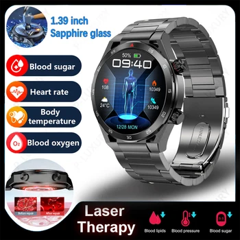 2023 Новый безболезненный неинвазивный уровень сахара в крови, Высококачественные умные часы для здоровья, температурный монитор для мужчин, женский браслет для сердечного ритма, здоровый браслет