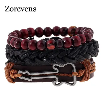 ZORCVENS 2023 Новые Кожаные браслеты для рук, Мужские Очаровательные Гитарные браслеты на Запястье, ювелирные изделия, аксессуары для мальчиков