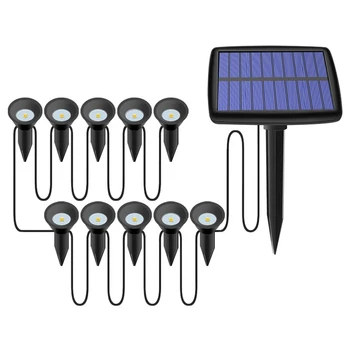 4X10 В 1, Солнечные фонари на открытом воздухе, Водонепроницаемый Солнечный светильник на лужайке, светильник на солнечной энергии для украшения садовой дорожки, бассейна
