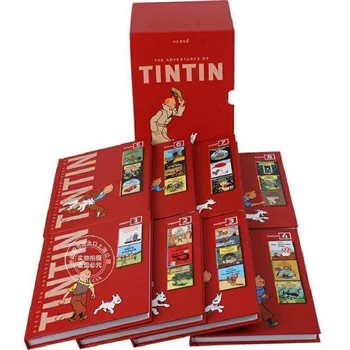 8 книг /набор Tintin Collection Приключения Тинтина Английские книжки с картинками-рассказами, которые помогут вашему ребенку вырасти в читателя Libros Toy