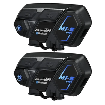 Горячая распродажа 2 шт. Fodsports M1-S Pro 2 км 8 всадников мото Bluetooth гарнитура Полный дуплекс с микрофоном для шлема мотоциклетный домофон
