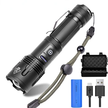 Супер Яркий светодиодный Тактический фонарик Масштабируемый USB Перезаряжаемый Фонарь T-6 XHP50 XHP99 Водонепроницаемый 18650/26650 Кемпинговые светодиодные Фонари