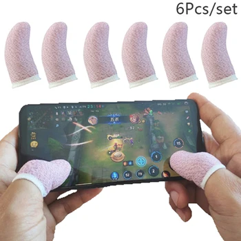6 шт. перчатки для мобильных игр с защитой от пота, рукав для большого пальца, чувствительные к сенсорному экрану