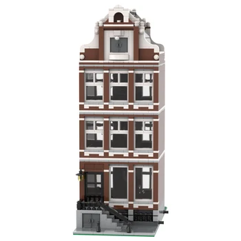 Авторизованный MOC-46108 935 шт. + Натуральное Модульное здание - Amsterdam Canal House Nr 1 Набор Строительных Блоков с Мелкими Частицами, Модель