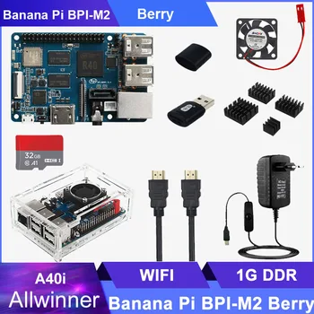 Banana Pi BPI-M2 Berry Четырехъядерный процессор Cortex A7 Allwinner A40i-H 1G DDR WiFi BLE SATA Акриловый корпус Power Banana Pi M2 Berry