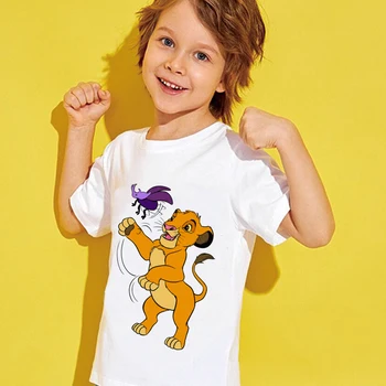Детская одежда Disney, летняя футболка Унисекс для мальчиков и девочек, блузка с мультяшным принтом 