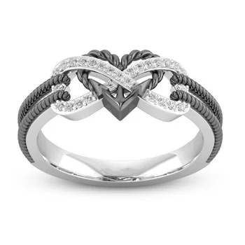 Изысканное двухцветное металлическое плетеное кольцо в форме кольца, подарок на годовщину Ювелирных изделий оптом