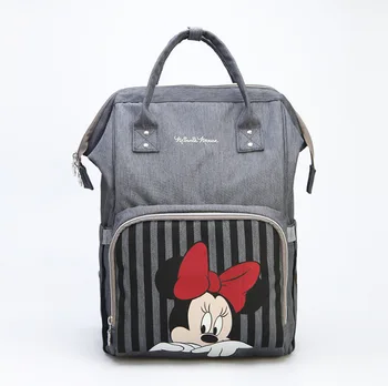 Рюкзак для подгузников Disney, сумка для кормления мам, сумка для смены подгузников для беременных, Дорожная коляска с USB-подогревом Mickey Series