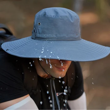 2023, мужская шляпа-козырек, уличная рыбацкая шляпа с большими полями, солнцезащитная шляпа, мужская летняя альпинистская солнцезащитная шляпа, водонепроницаемая