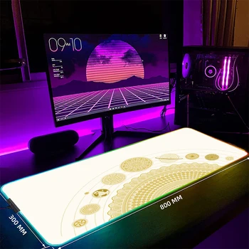 Большой RGB Коврик Для мыши XXL Игровой Коврик Для Мыши LED Коврик Для Мыши Patten Gamer Коврики Для Мыши Настольные Коврики Для Клавиатуры Настольный Коврик С Подсветкой 